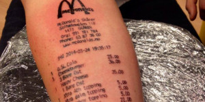 Loyal Customer’ Gets Tattoo Of McDonald’s Receipt