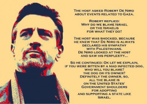 Robert De Niro on Israel, Palestine, and the U.S.