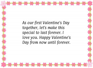 As our first Valentine's Day together, let's make this special to last ...
