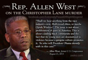 Allen West quote about Christopher Lane.