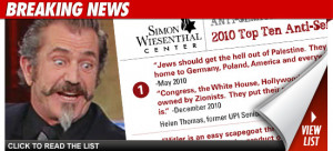 Mel Gibson Does Not Make Top 10 Anti-Semitic List of Simon Wiesenthal ...