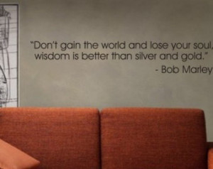 world Bob Marley QUOTE Decal Sticker Wall wisdom silver gold reggae ...
