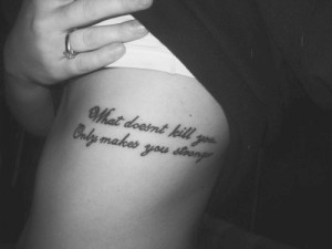 black and white, quote, rib, rib tattoo, tattoo, tattooed, text