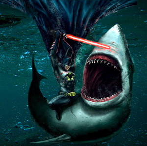 funny shark week batman lightsaber