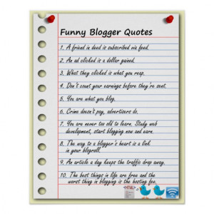 Funny Blogger Quotes Print