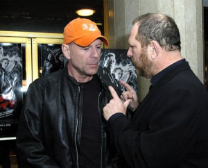 Bruce Willis and Harvey Weinstein at event of Sin City (2005)