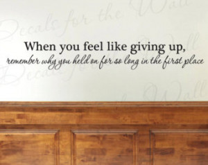 Giving Up Office Inspirational Motivational Vinyl Wall Decal Quote ...