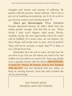 Quote From The Purpose Driven Life.