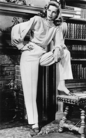 December 1946: American actress Lauren Bacall wearing an all wool suit ...