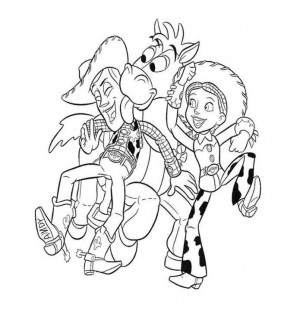 Print Woody Jessie Bullseye Dancing Toy Story Coloring Page or