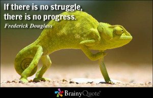If there is no struggle, there is no progress.