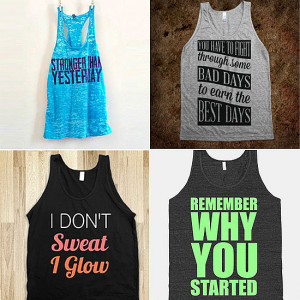 Cute Inspirational Fitness Tanks and Tees