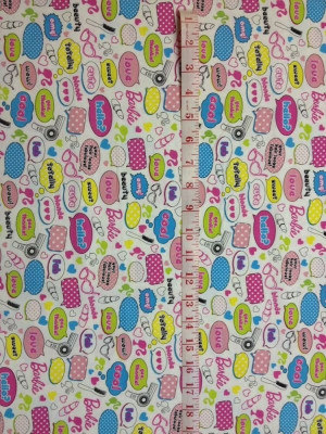... Doll Hair Makeup Shoes Clothes Quotes Cotton Fabric Quilt Fabric QT102