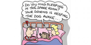 Cartoon about dog in bed