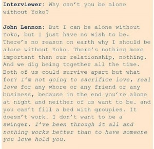 Yoko Quotes, Yoko Ono And Lennon Quotes, True Love, John Lennon Yoko ...