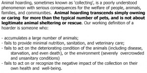 people who hoard animals by the hoarding of animals research