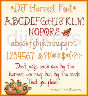 Fall Harvest Sayings Dj harvest font download