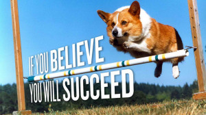 inspirational dog pictures if you believe you will succeed corgi