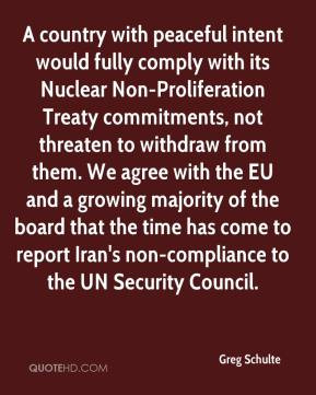 ... non proliferation treaty commitments not threaten to withdraw from