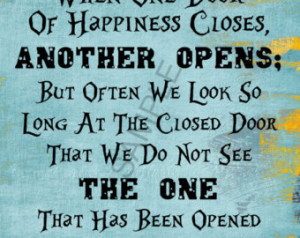 Wall Art, Helen Keller Quote. When one door of happiness closes ...