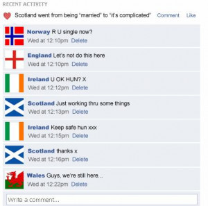 Scotland's FB relationship status just changed from 'married' to 'it's ...