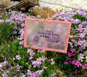 Garden Quote Vintage Frame Marker in Pink by lindasgardenpath Etsy