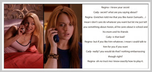 This is a later scene when Regina talks to Cady about liking Aaron ...