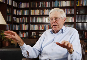 Charles Koch in his office at Koch headquarters in Wichita, Ks. (May ...