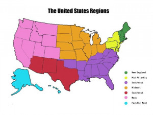 United States Map with Regions