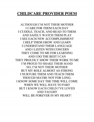 CHILDCARE PROVIDER POEM