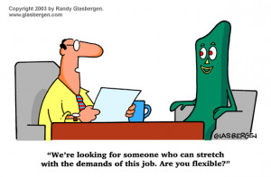Randy Glasbergen, Mostly Business, Looking for someone who can stretch ...