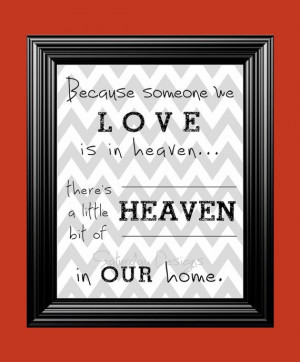 Heaven in Our Home quote - gray chevron, 8x10, INSTANT DOWNLOAD