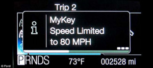 Speed limit: The MyKey system limits youngsters' speed to 80mph and ...