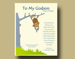 Gift for Godson Per sonalized gift for Godson Gift from Godmother