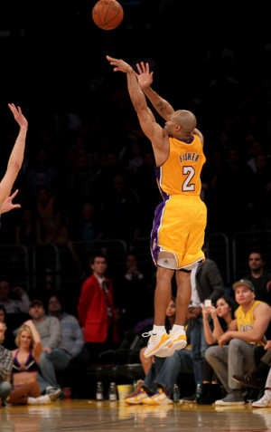 ... this photo derek fisher derek fisher 2 of the los angeles lakers makes