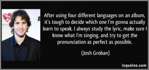 After using four different languages on an album, it's tough to decide ...