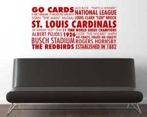 St. Louis Cardinals Baseball, Go Ca rds - Sports Subway Art Vinyl Wall ...
