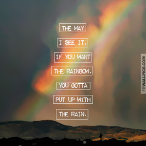 Putting Up With The Rain For The Rainbow Inspiring Success Quote