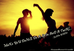 ... , couple justin bieber, dance, girl, justin bieber, quote, sunset