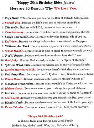 20 Reasons Why We Love You!