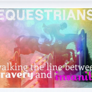 Equestrians: Walking the line between bravery and insanity.