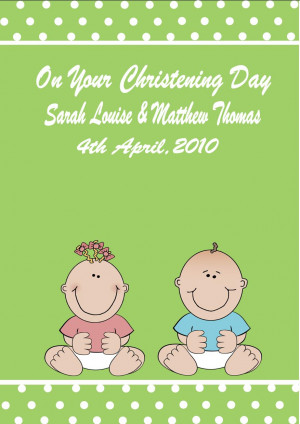 Personalised Boy Girl Twins Christening Card (1)