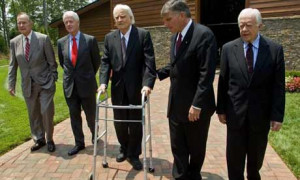 Rev. Billy Graham with three former Presidents