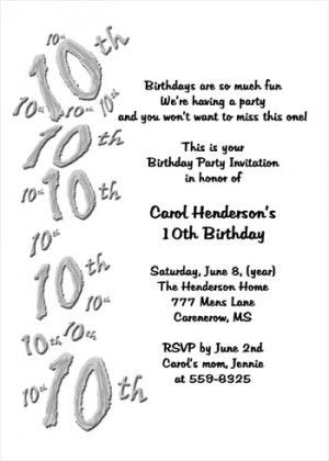 Party Invitation Cards for 10th Birthday areBecoming Very Popular!