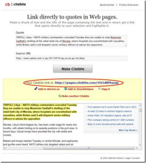 Link Quotes Directly to Web Pages: Citebite