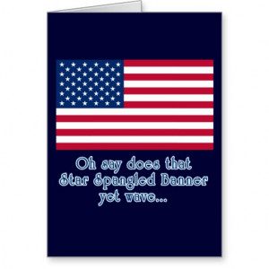 American Flag with Star Spangled Banner Quote Cards