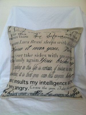 Godfather 1 & 2 movie quote pillow by CraftEncounters on Etsy, $50.00