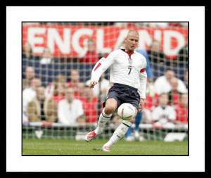 David Beckham English National Team Strike Framed 8x10 Photograph