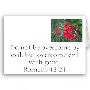 Do not overcome by evil, but overcome evil with good.
