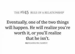 Realize your worth it.